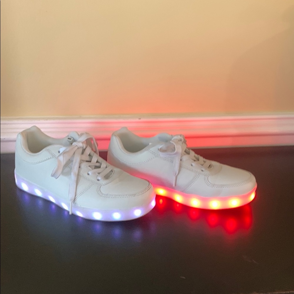 White Leather Light Up Sneakers!